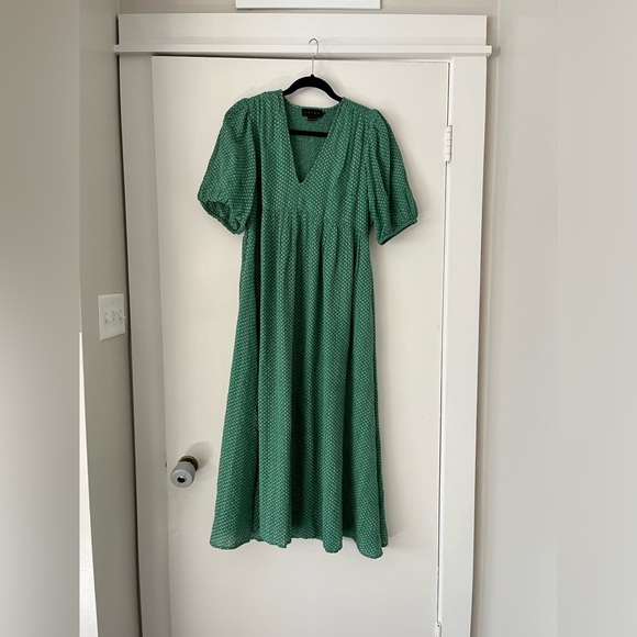 Hatch Melanie Maternity Dress size 2, jade polka dot - Picture 4 of 8